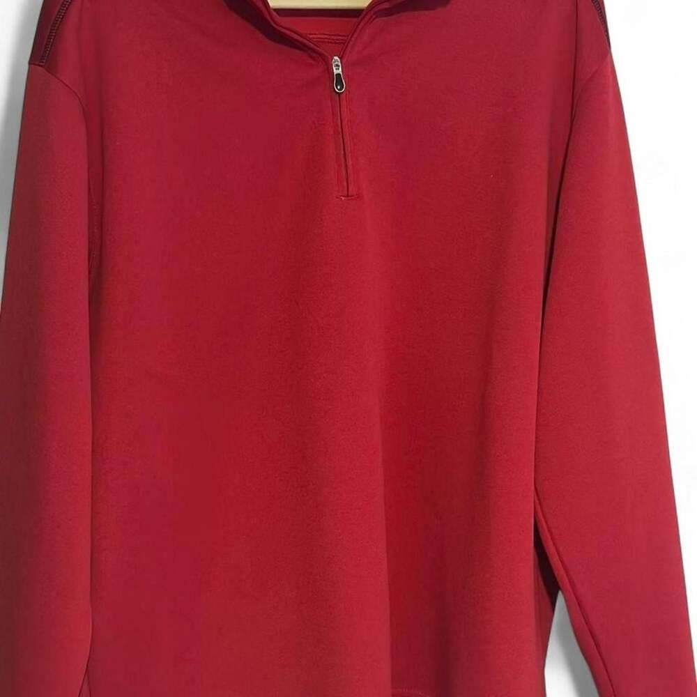 Pebble Beach Performance Red Quarter Zip Golf Pullover